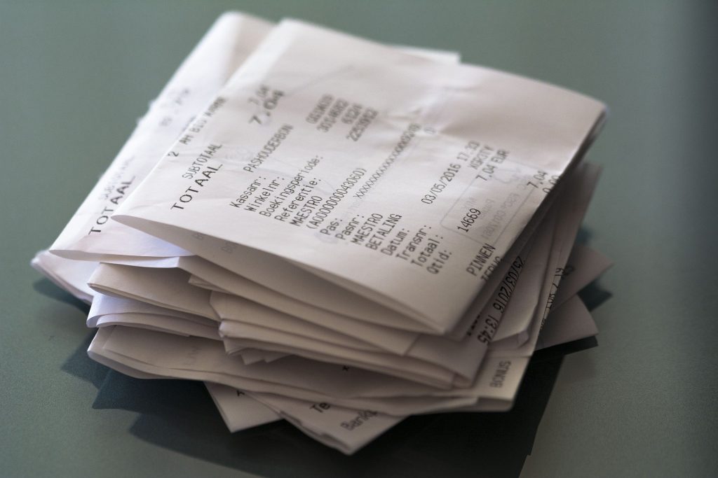 Business expenses receipts